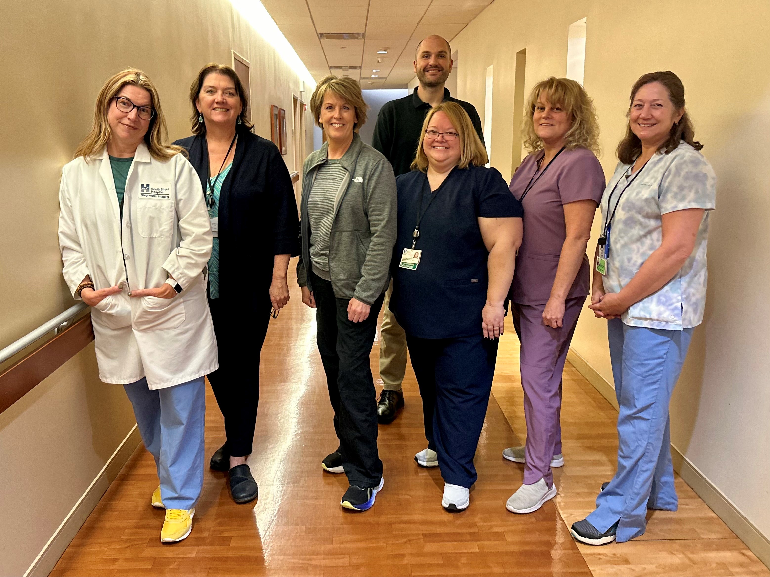 A group of colleagues from the South Shore Health's Women's Imaging location at 101 Columbian Street.