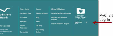 MyChart footer location