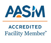 The logo for accredited members of the American Academy of Sleep Medicine