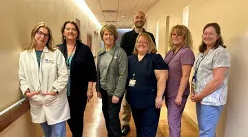 A group of colleagues from the South Shore Health's Women's Imaging location at 101 Columbian Street.