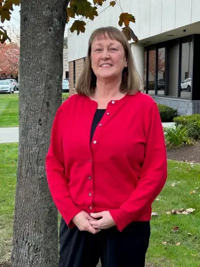 VNA Michelle Gareau stands outside her office
